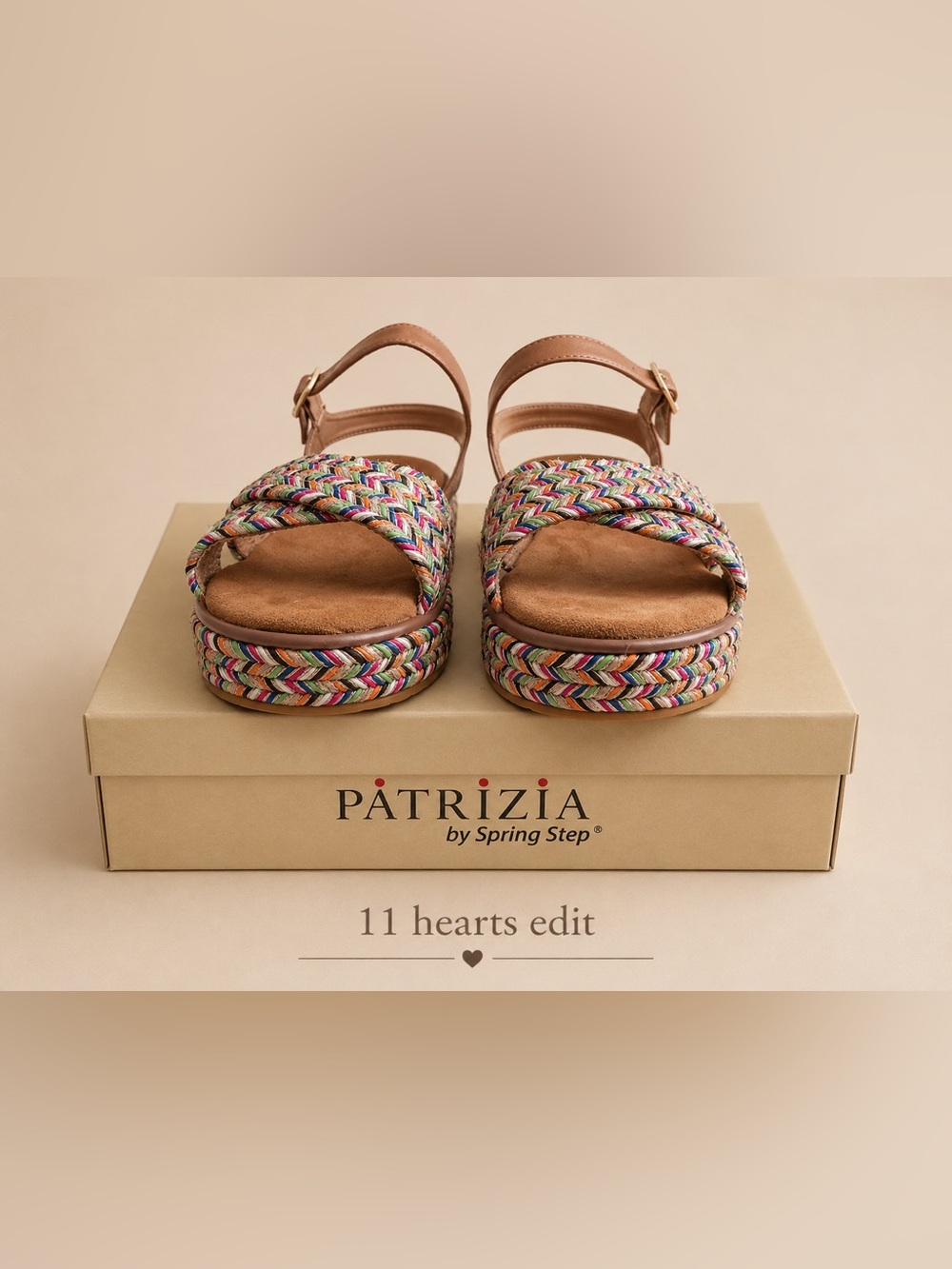 Patrizia by Spring Step Rainbow Braided Platform Sandals Comfort Size 8.5 NIB